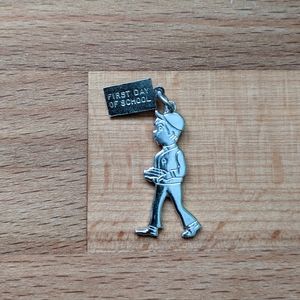 Vintage Sterling Silver First Day Of School Charm